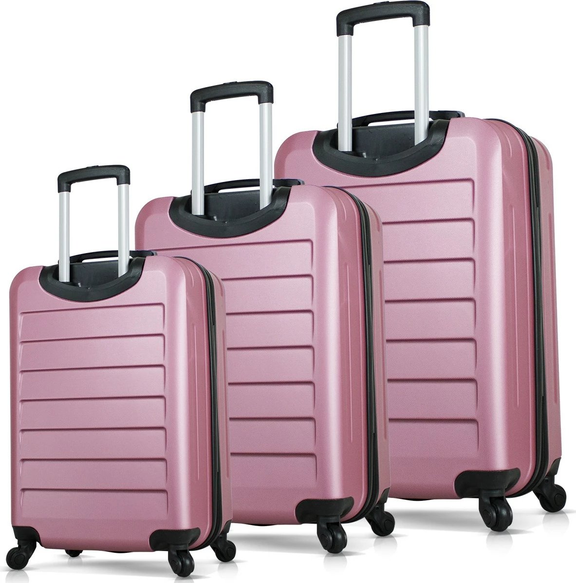 Set valixhesh (3 copë), ngjyrë rozë gold, Zoozie Bags, 6295