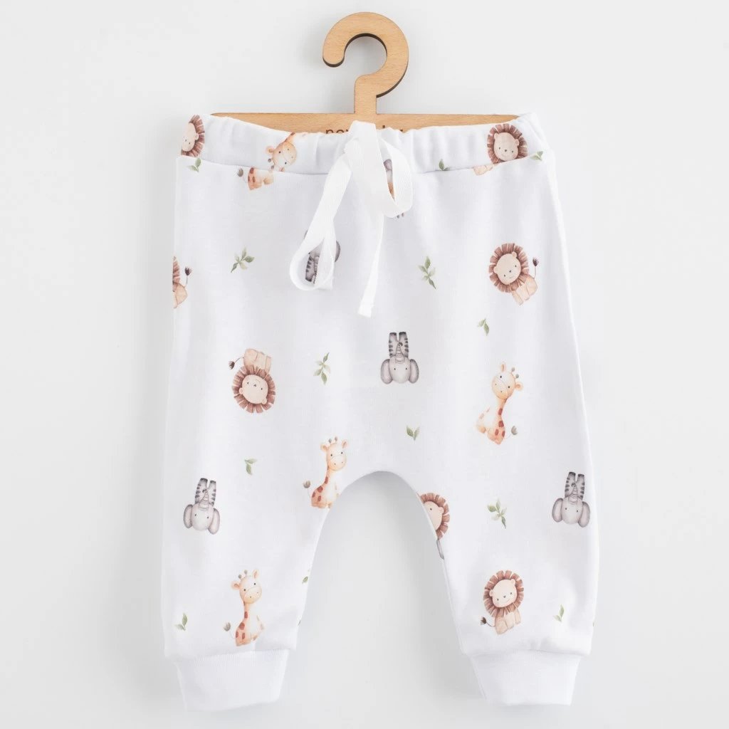 pantallona jogger bebe New Baby Safari, 100% pambuk, madhësi 56 (0-3m), kafe
