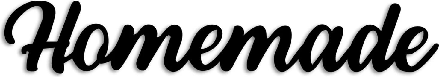 Aksesor dekorativ metalik për mur, 'Homemade', ngjyrë e zezë, 60x10cm