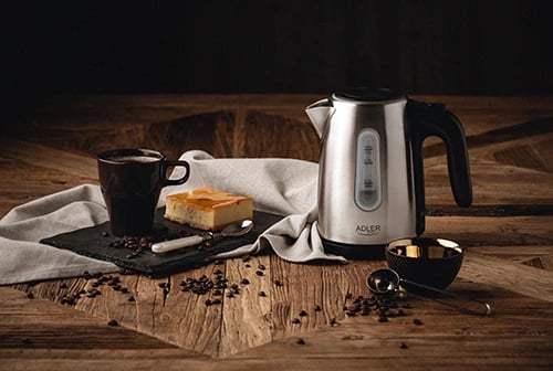 Çajnik elektrik, Adler, AD 1273, 1.0 L, 1000–1200W, trup çelik inox, bazë 360°, inox
