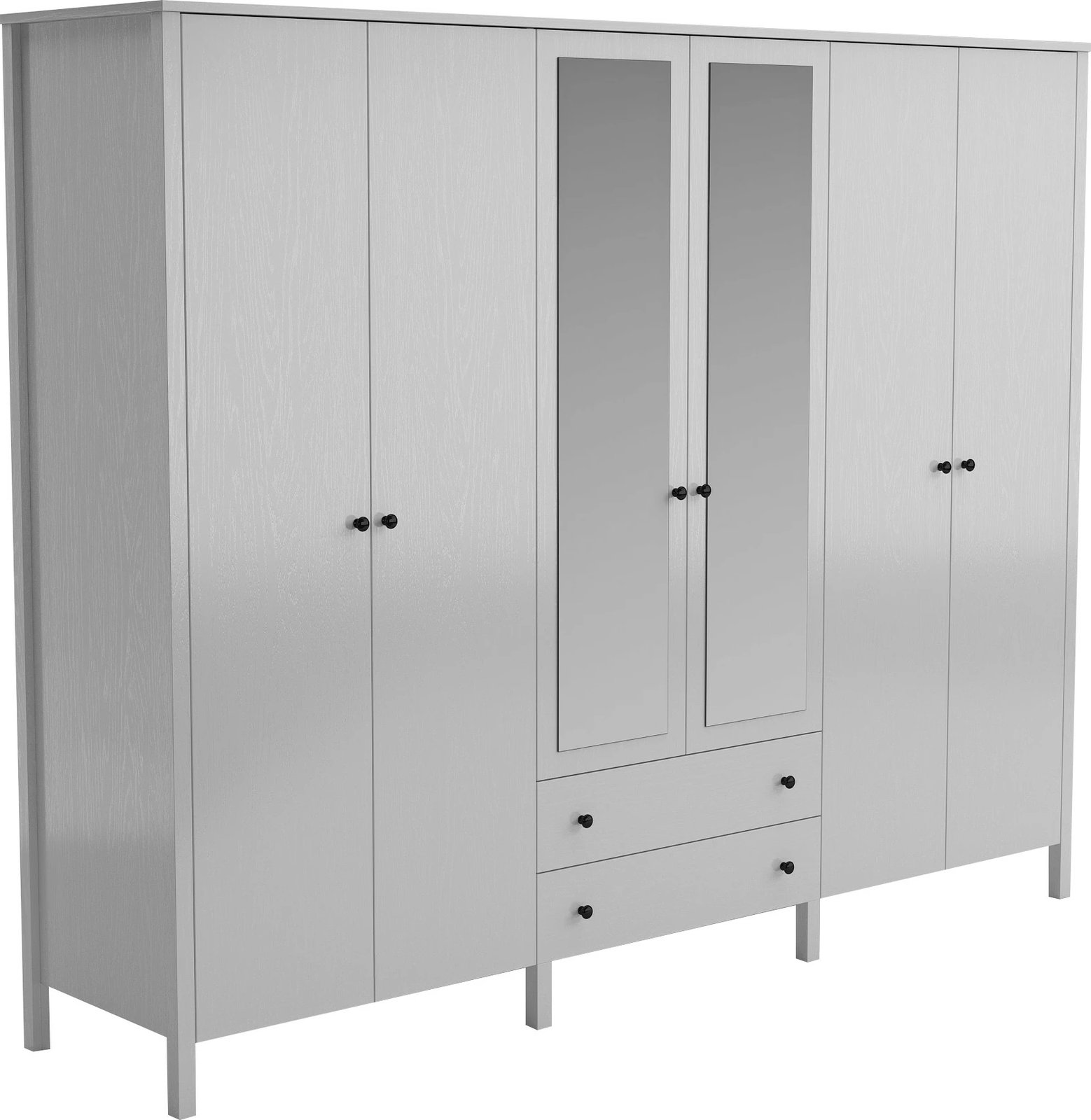 Dollap Hanah Home, FRN-10011, ngjyrë druri dhe e bardhë, 240x195x54 cm