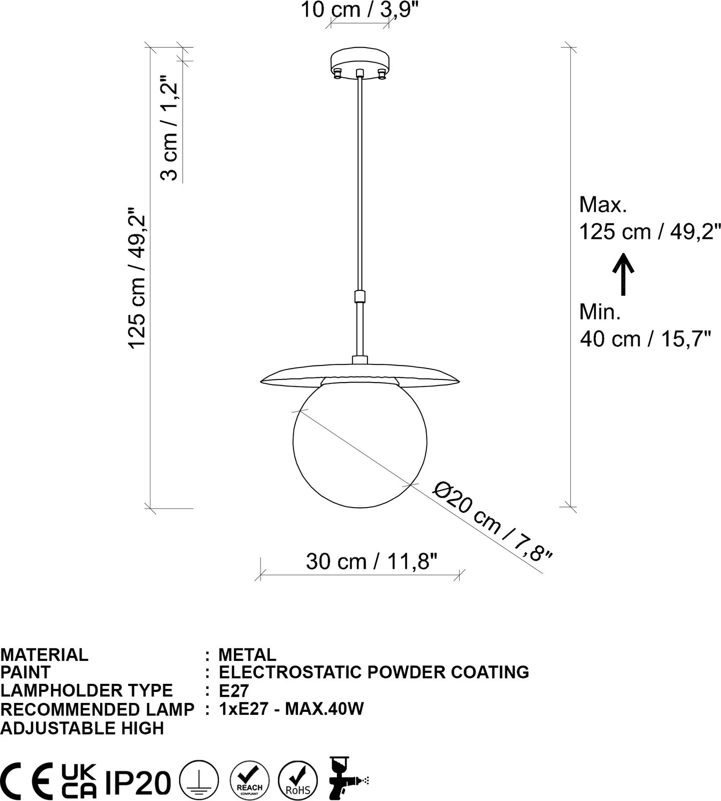 Llambë tavani Opviq, Anemon, ngjyrë ari, 30cm