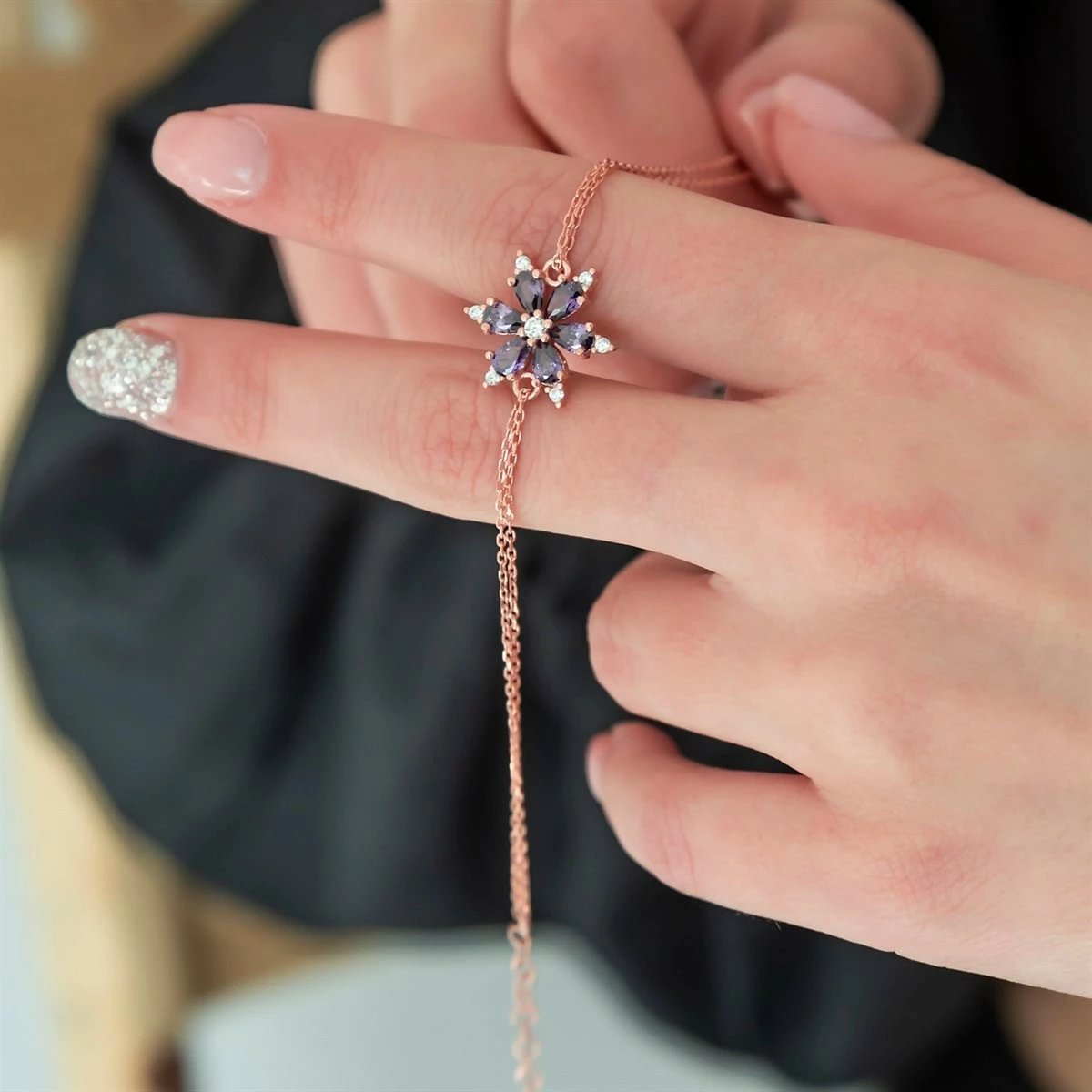 Byzylyk argjendi Jumeon, NRZ99102, ngjyrë rozë e artë, e bardhë, vjollcë