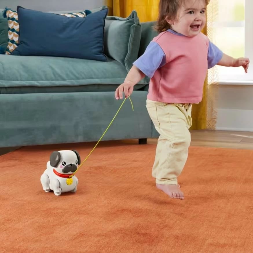 Figurinë tërheqëse Fisher Price Pets Spacerowy Mopsik HTW94, plastikë, kafe/krem