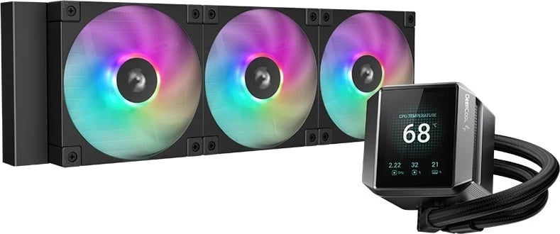 Ftohës uji DeepCool MYSTIQUE 360 ARGB, 12 cm, i zi