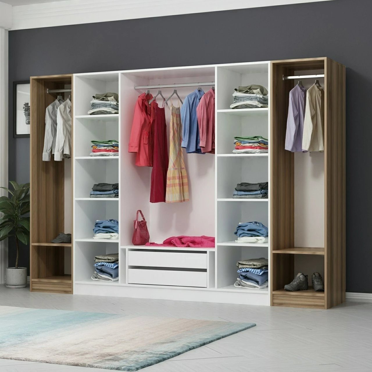 Dollap Skye Decor, i bardhë, Kale - 3077