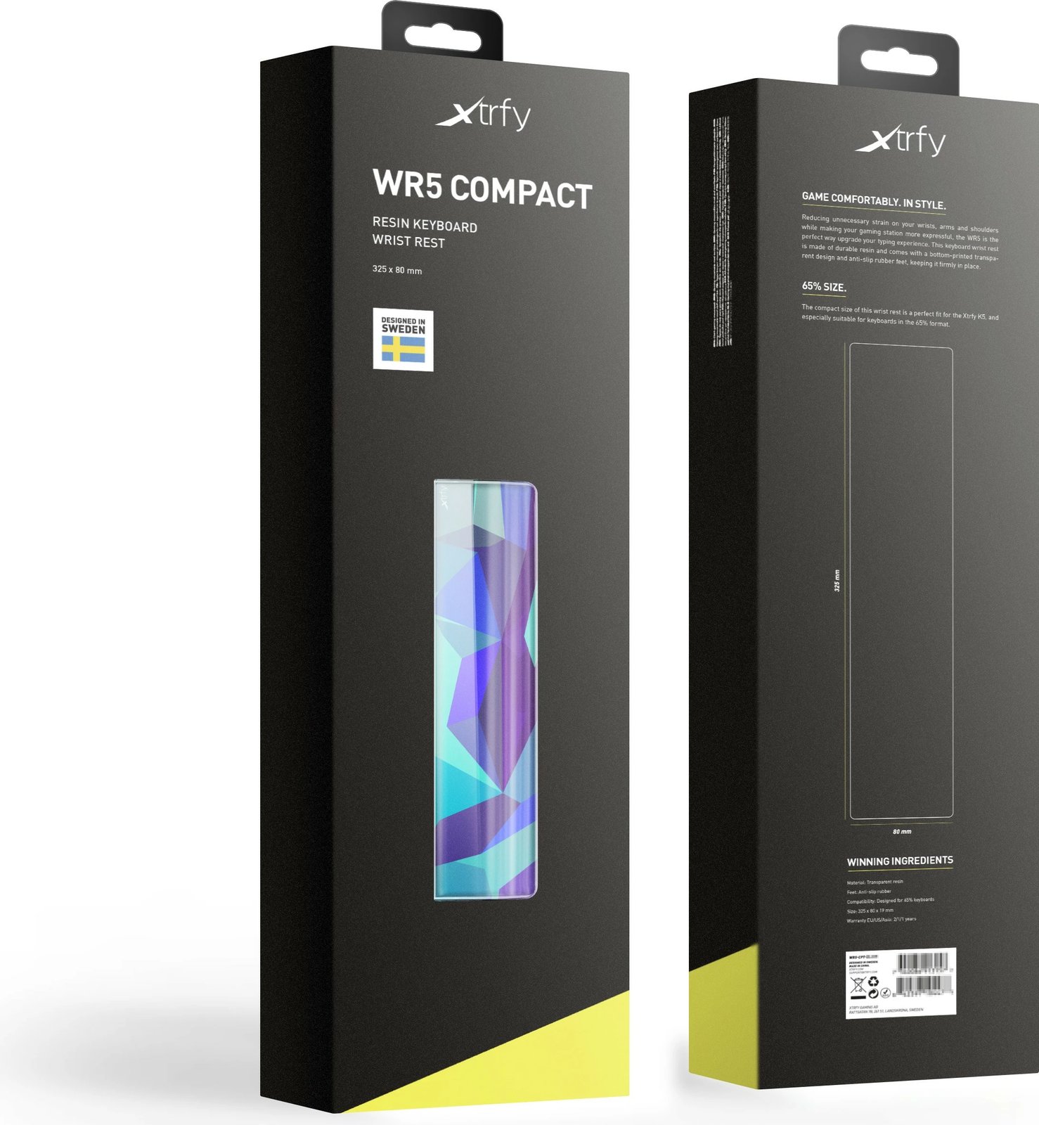 Mbështetëse dore Cherry XTRFY WR5 Compact Litus, Resin, 325 mm, 80 mm, 19 mm