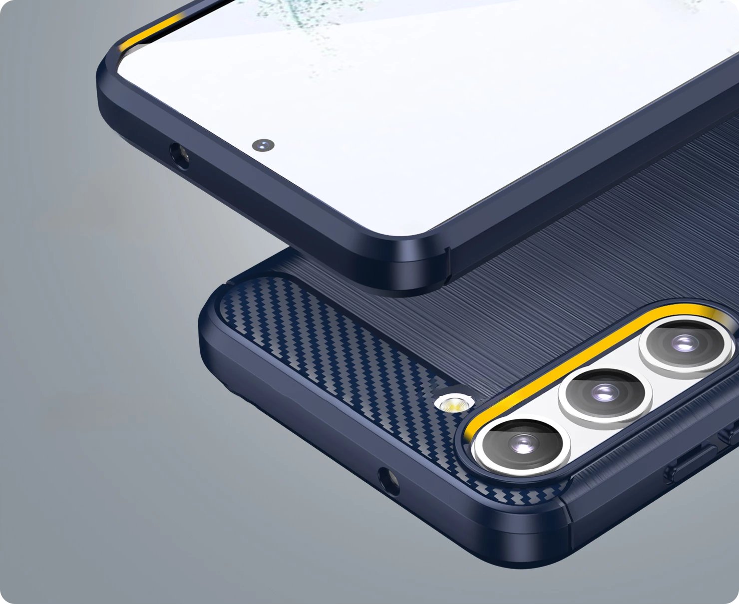 Mbështjellës për celular Hurtel Carbon Case për Samsung Galaxy S23, TPU, Blu
