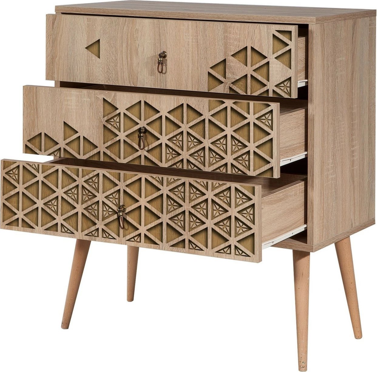 Komodë Hanah Home Trio, ngjyrë lisi Sonoma, 80x90x40 cm