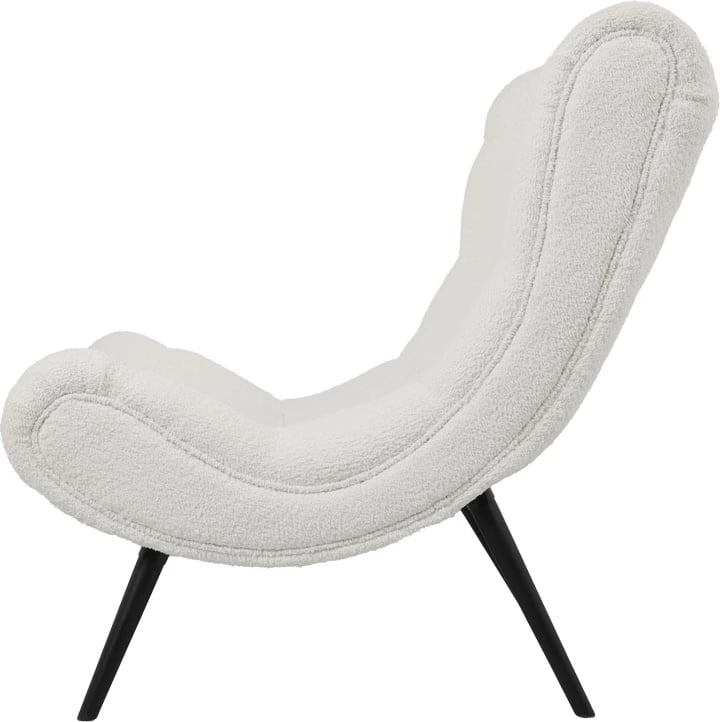 Karrige boucle, ngjyrë e bardhë, 97x80x100cm