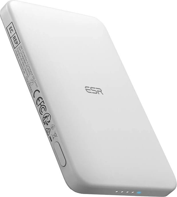 Powerbank magnetik ESR Qi2 MagSlim 5000 mAh, i bardhë
