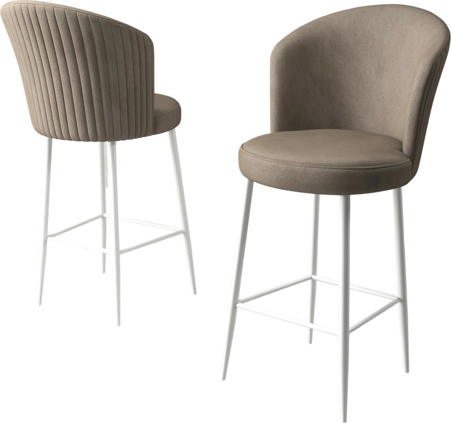 Set karrigesh për bar (6 copë), Hanah Home, Fora, kapuçino, e bardhë