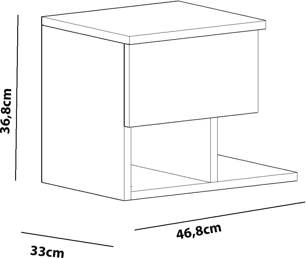 Komodinë Hanah Home, Yasso, e bardhë