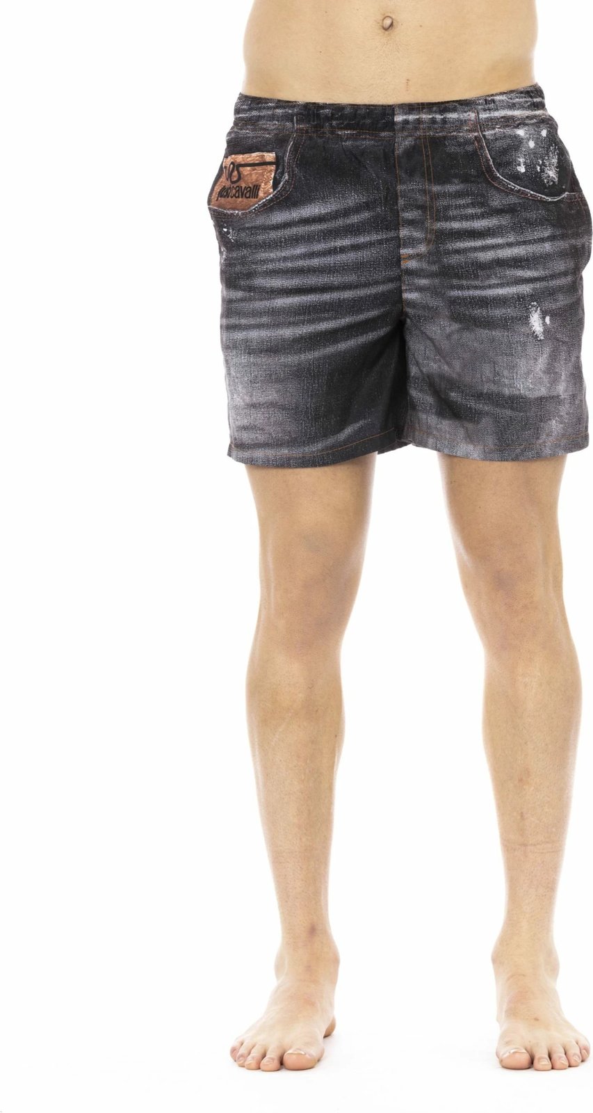 Shorce plazhi për meshkuj Just Cavalli Beachwear, të zeza