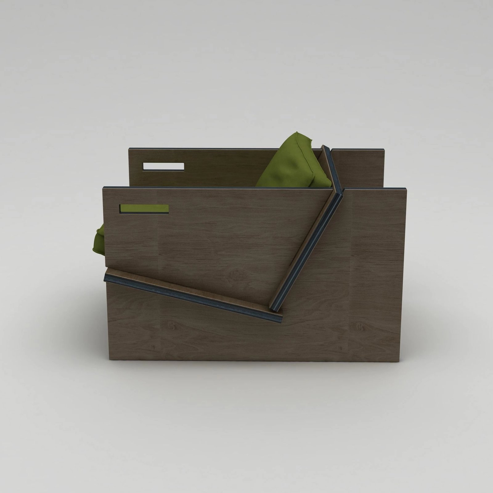 Karrige wing Skye Decor, ngjyrë druri natyral, jeshile