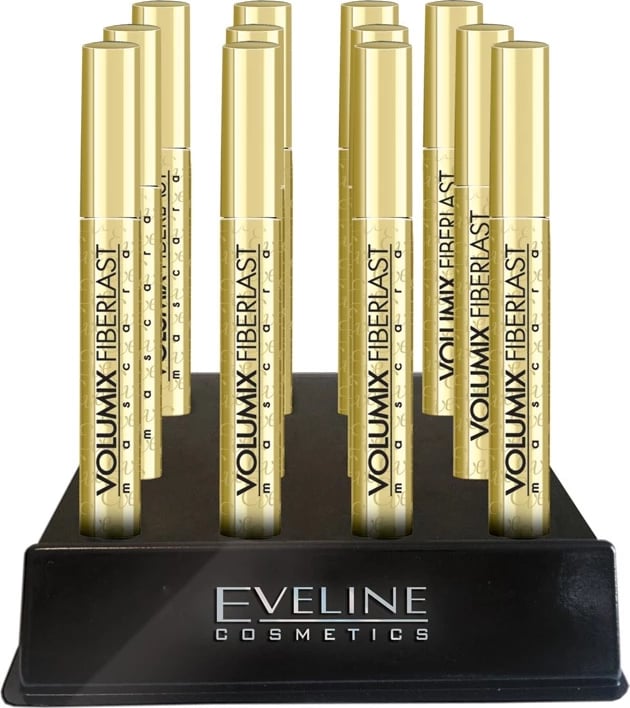 Mascara për femra Eveline Cosmetics Volumix Fiberlast Volumizing and Lengthening, e zezë, 12 copë