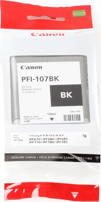 rezervuar boje Canon PFI-107BK 6705B001 130 ml, e zezë