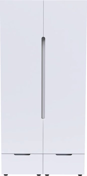 Dollap i dyfishtë Afina mdf, ngjyrë e bardhë me shkëlqim, 100x57x213cm