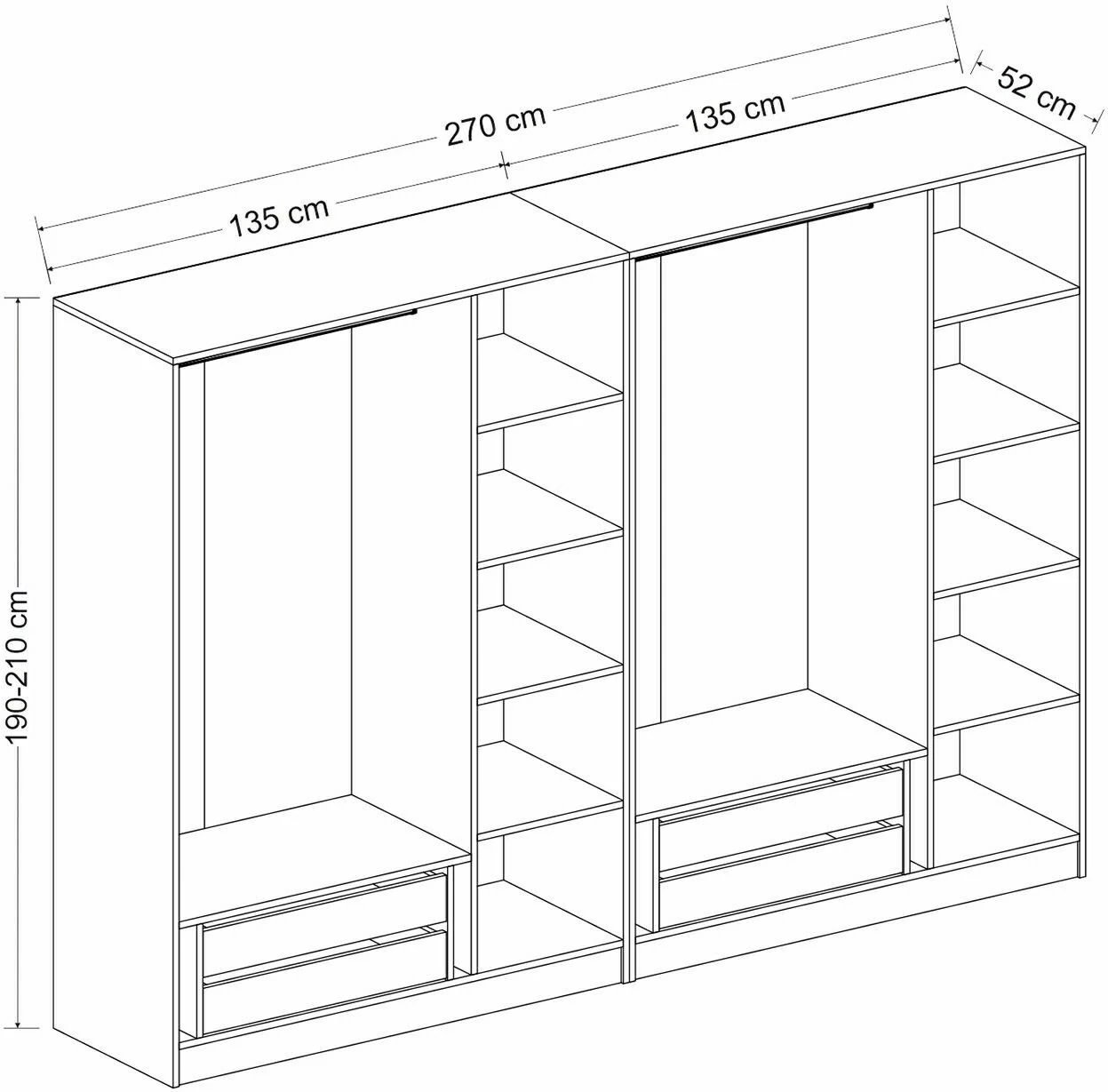 Dollap Skye Decor, ngjyrë e bardhë, Kale Mebran, 8394
