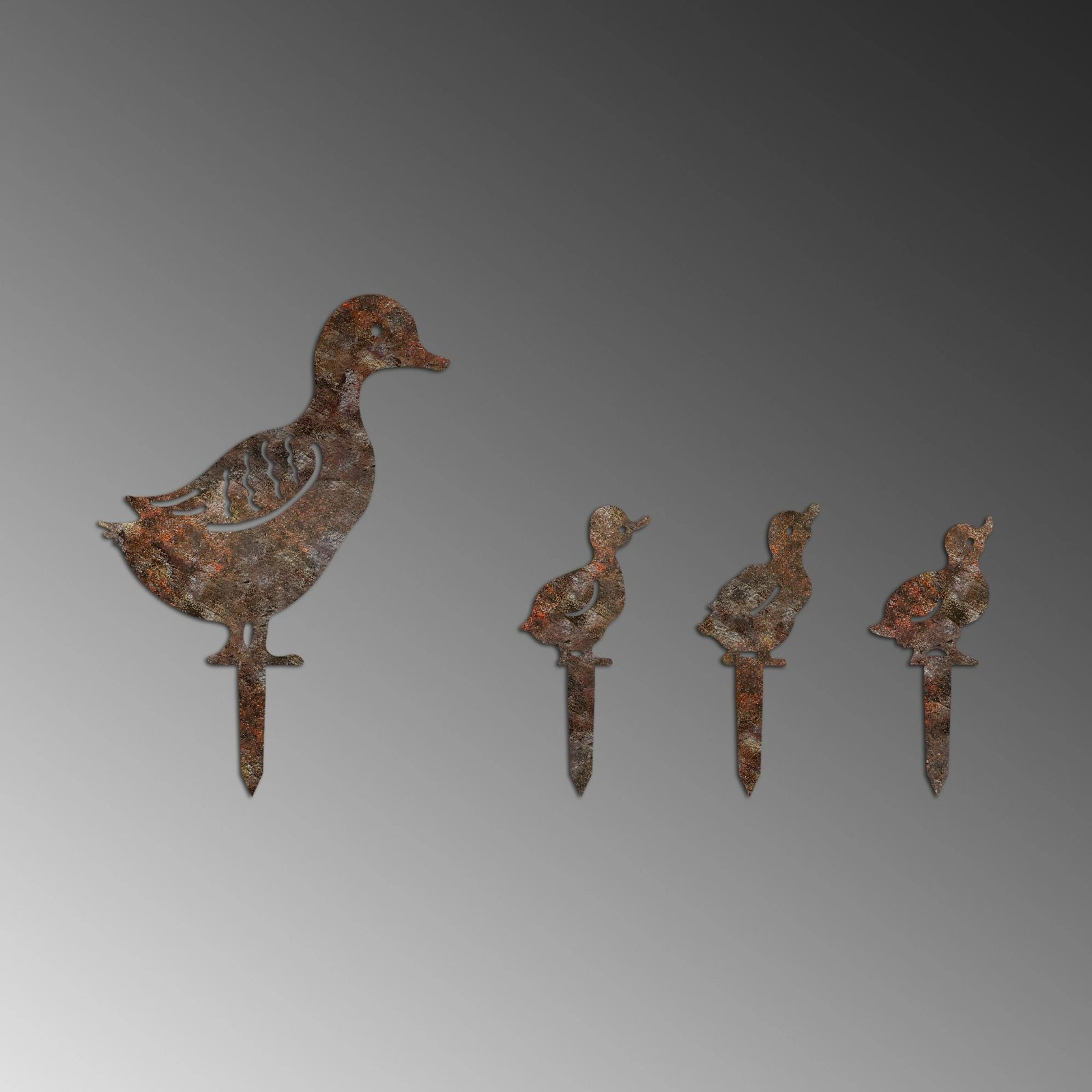 Set dekorativ për kopsht, objekte metalike, ngjyrë antike, Aberto Design, Fam 08