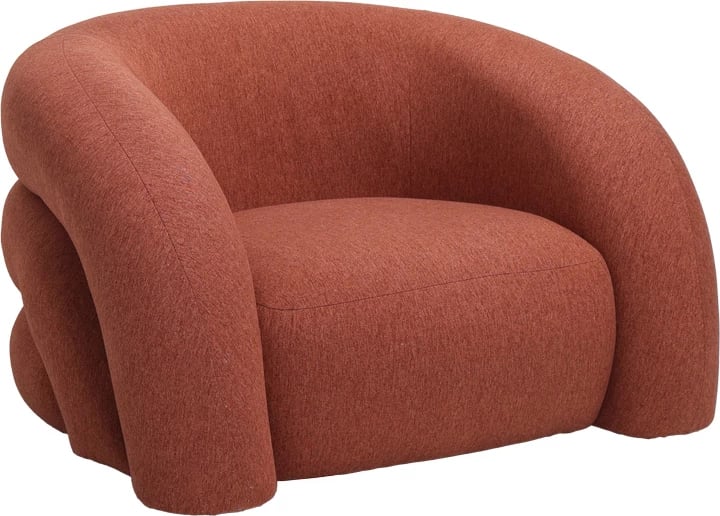 Fotelë Lexy, material pëlhurë, ngjyrë tullë, 100x89.5x60cm