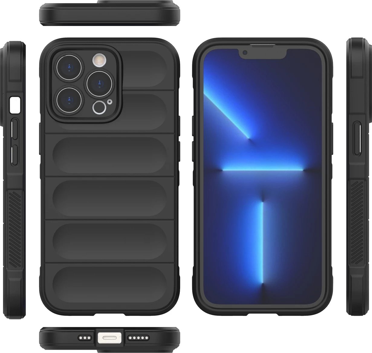 Mbështjellës Hurtel Magic Shield Case për iPhone 13 Pro, TPU, i zi