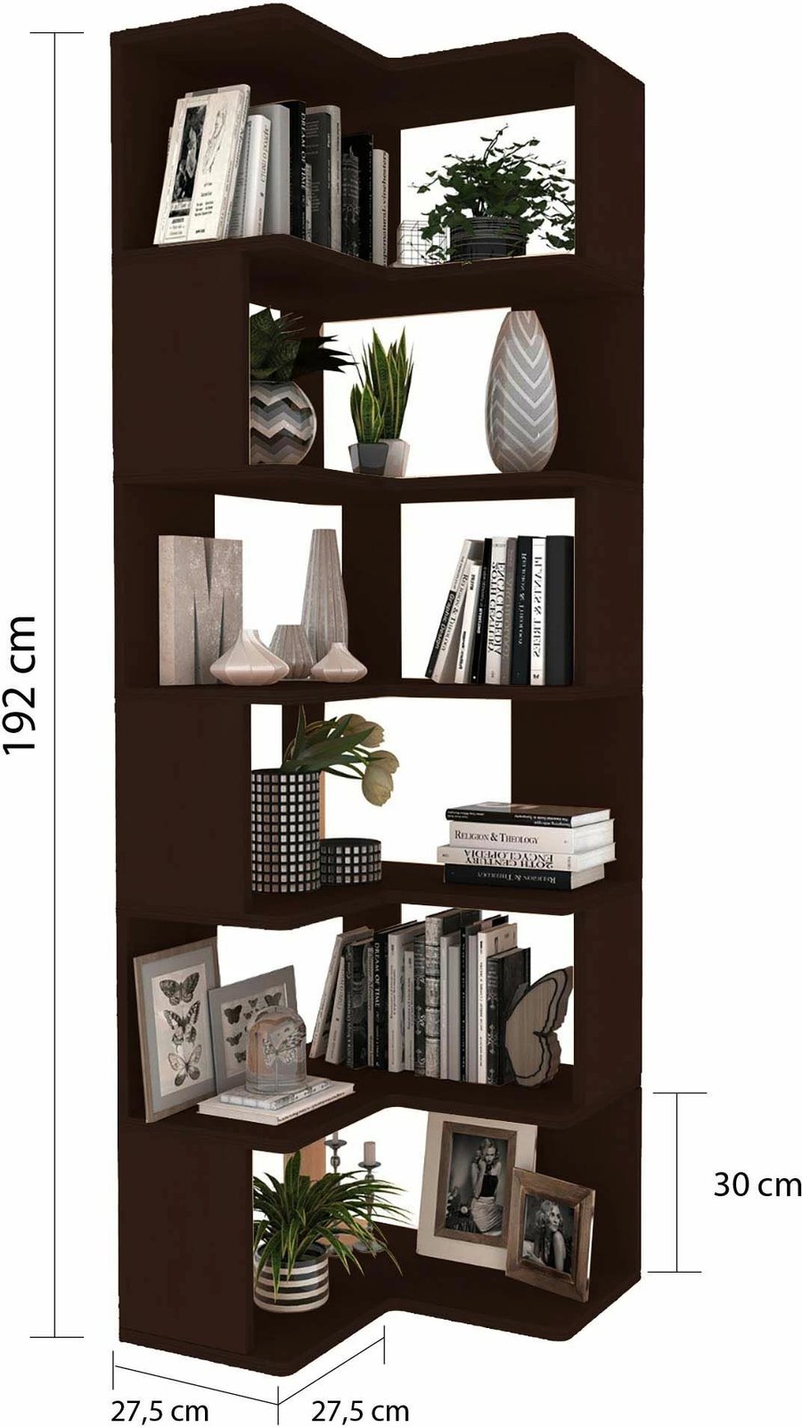 Tavolinë studimi me raft librash, ngjyrë arre, Skye Decor, CPT4803-150