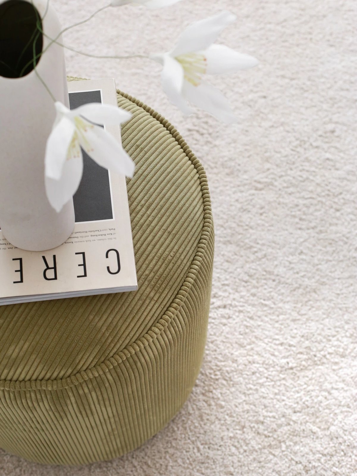 Pouf Atelier del Sofa, Teddy fitilli, ngjyrë khaki