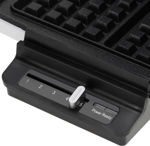 Aparat waffle, Adler AD 3085, 1200-1800W, pllaka jo-ngjitëse, kontroll temperature, 2x 9x15 cm, e bardhë