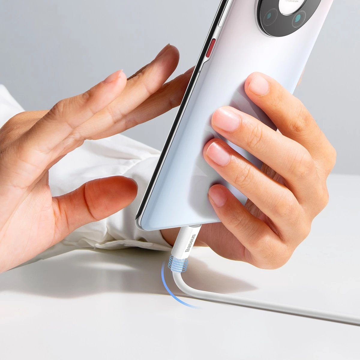 Kabllo Baseus Superior Series SUPERVOOC USB-A në USB-C 65W, 1m, Bardhë Kabllo Baseus Superior Series SUPERVOOC USB-A në USB-C 65W, 1m, Bardhë