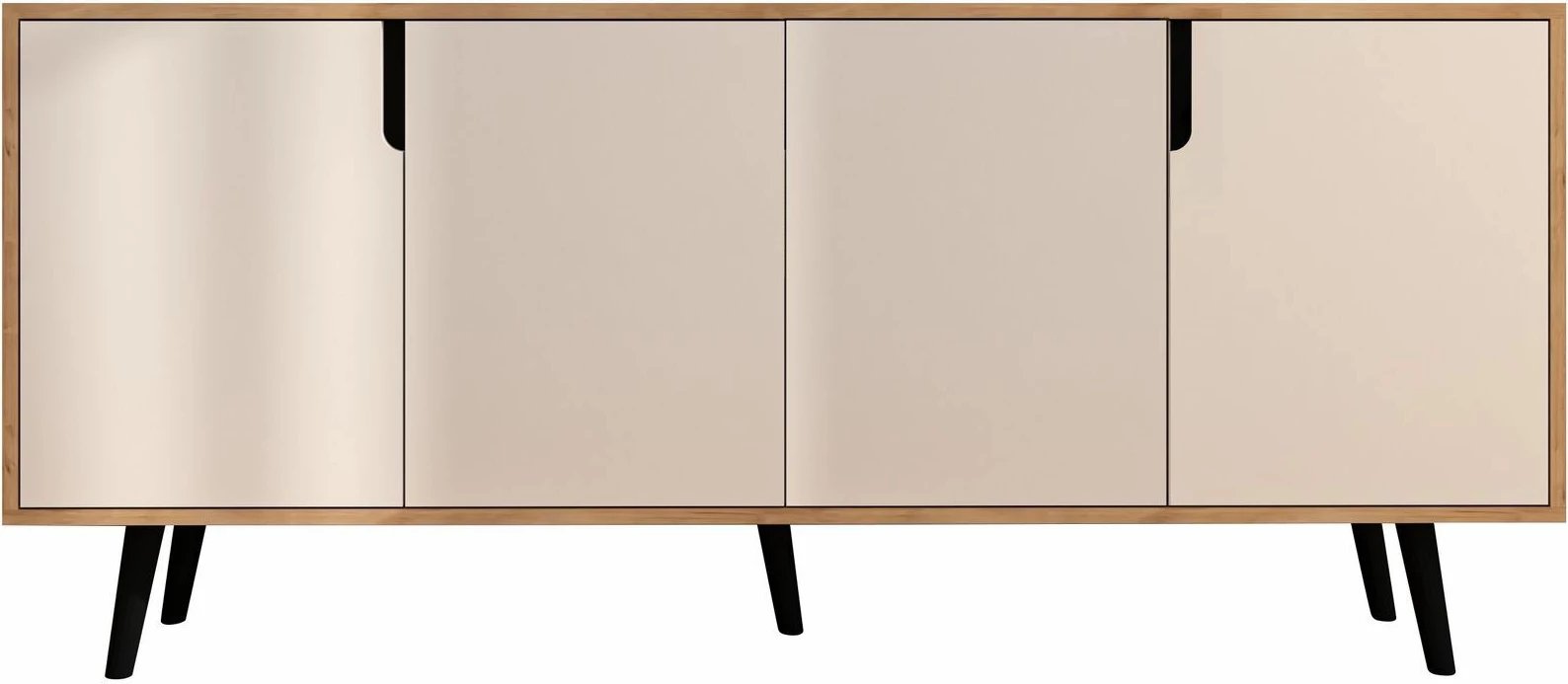 Konsol modern Skye Decor, ngjyrë lisi safir dhe e bardhë, 180 cm