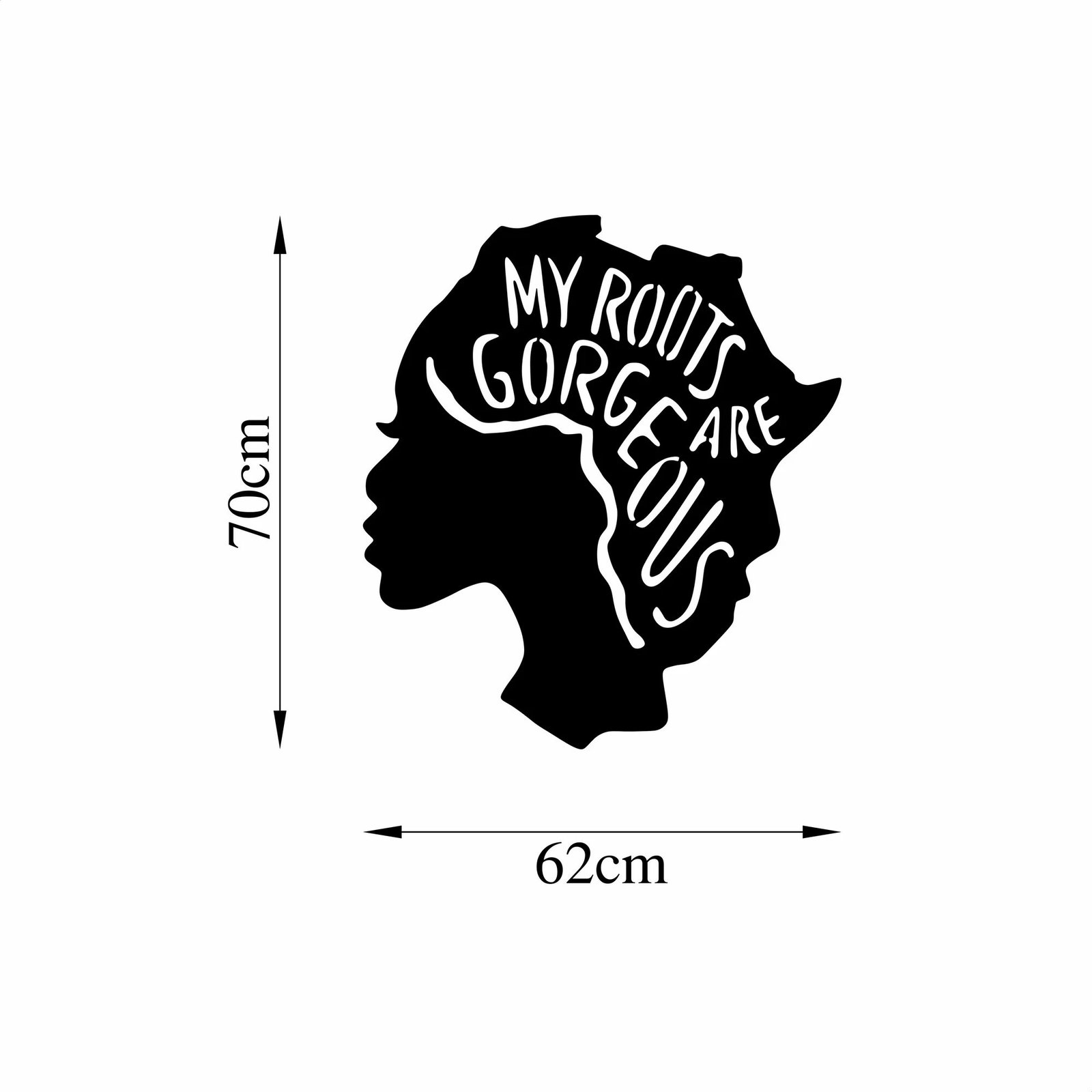 Aksesor dekorativ metalik për mur Wallity, My Roots Are Gorgeous - 444