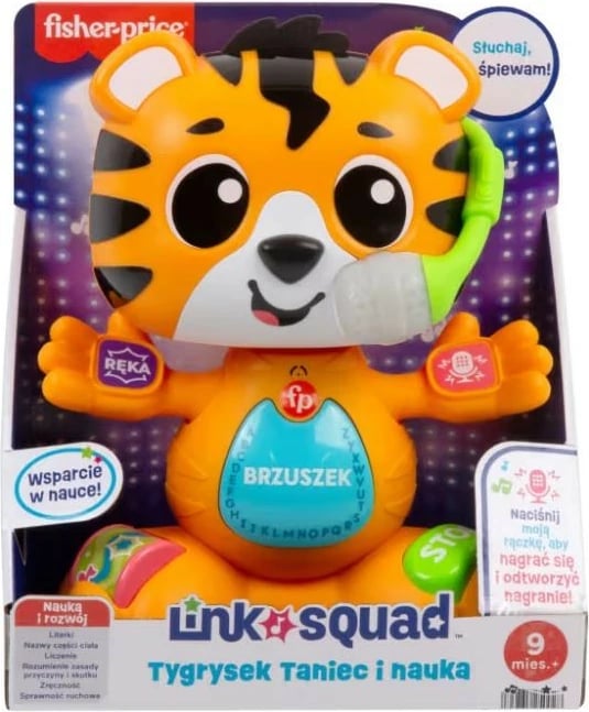 Lodër edukative Fisher Price Link Squad Tiger Cub Dance and Learning, plastikë, portokalli/zezë