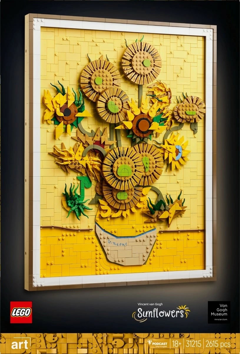 Set ndërtimi LEGO Art 31215 Sunflowers Vincent van Gogh, 2615 pjesë, plastikë