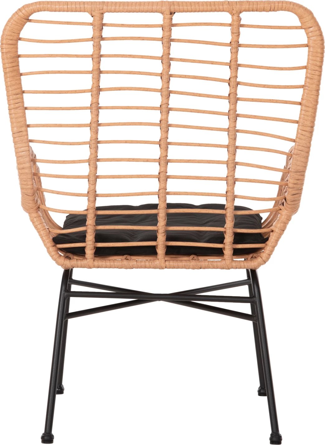 Karrige e jashtme bergere stil, Allegra, FH5704.11, p.e. rattan, ngjyrë bezhë-metal i zi, 66x59x90H cm