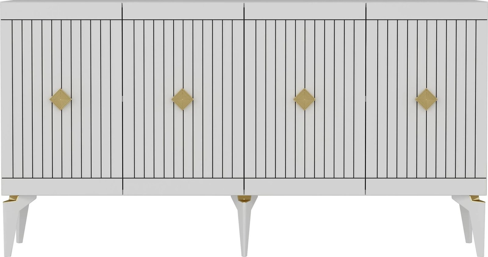 Konsolë, ngjyrë e bardhë dhe ari, Skye Decor, 150x79x40cm