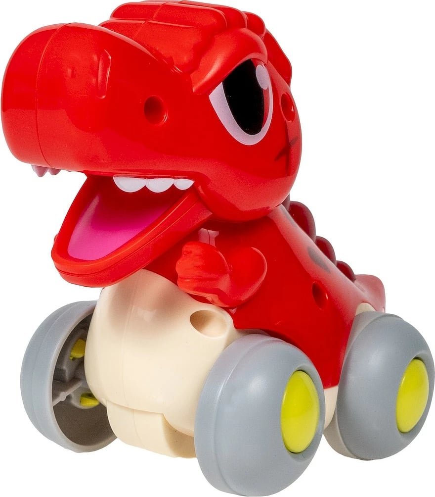 Lodër dinosauri me rrota Smily Play E7968B, plastikë, krem/gri/e kuqe/e verdhë