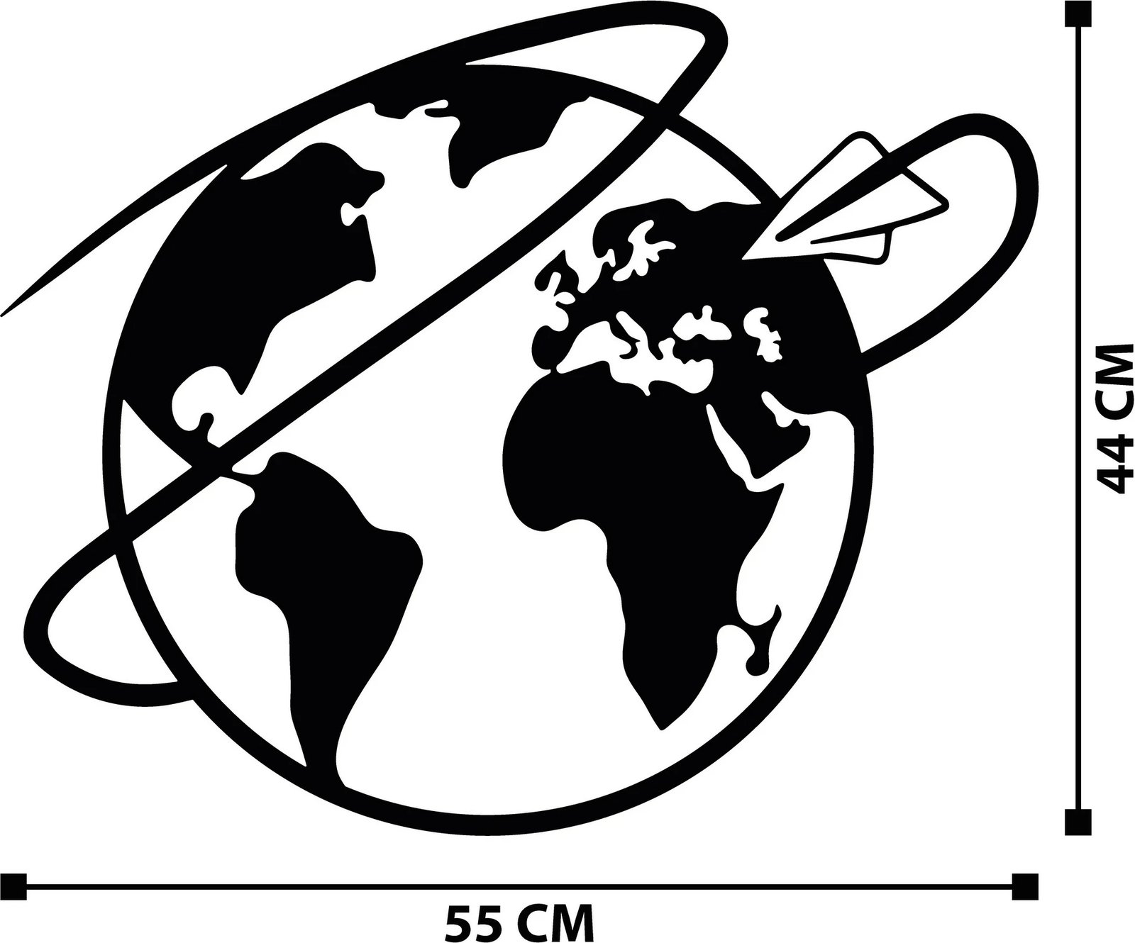 Aksesor dekorativ metalik për mur, Wallity, udhëtim