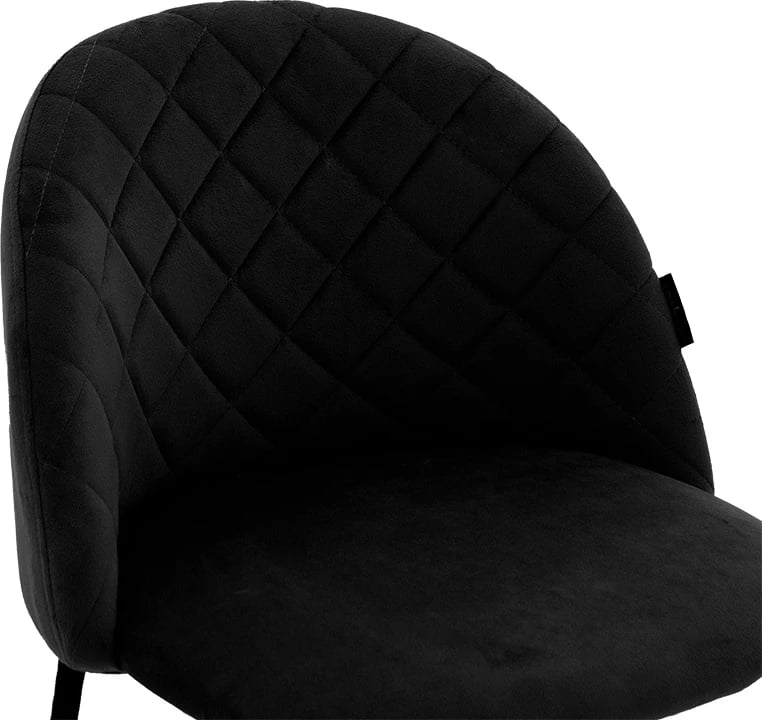 Karrige për bar Kudos, këmbë metalike të zeza-velvet i zi