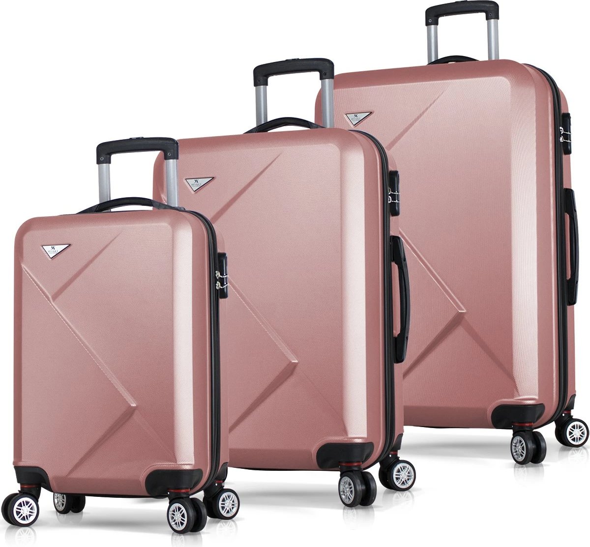 Set valixhesh (3 copë), ngjyrë rozë gold, Zoozie Bags, 6783