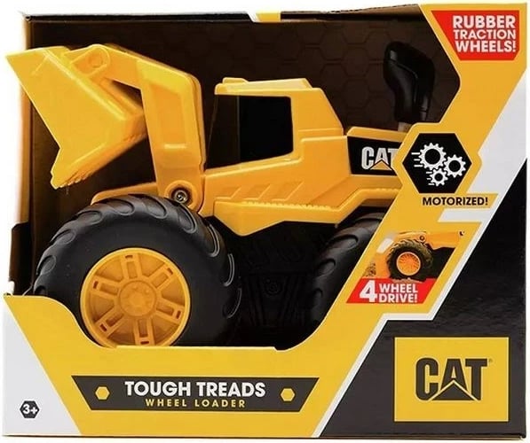 Lodër ekskavator CAT 4x4, motorik, rrota gome, e verdhë