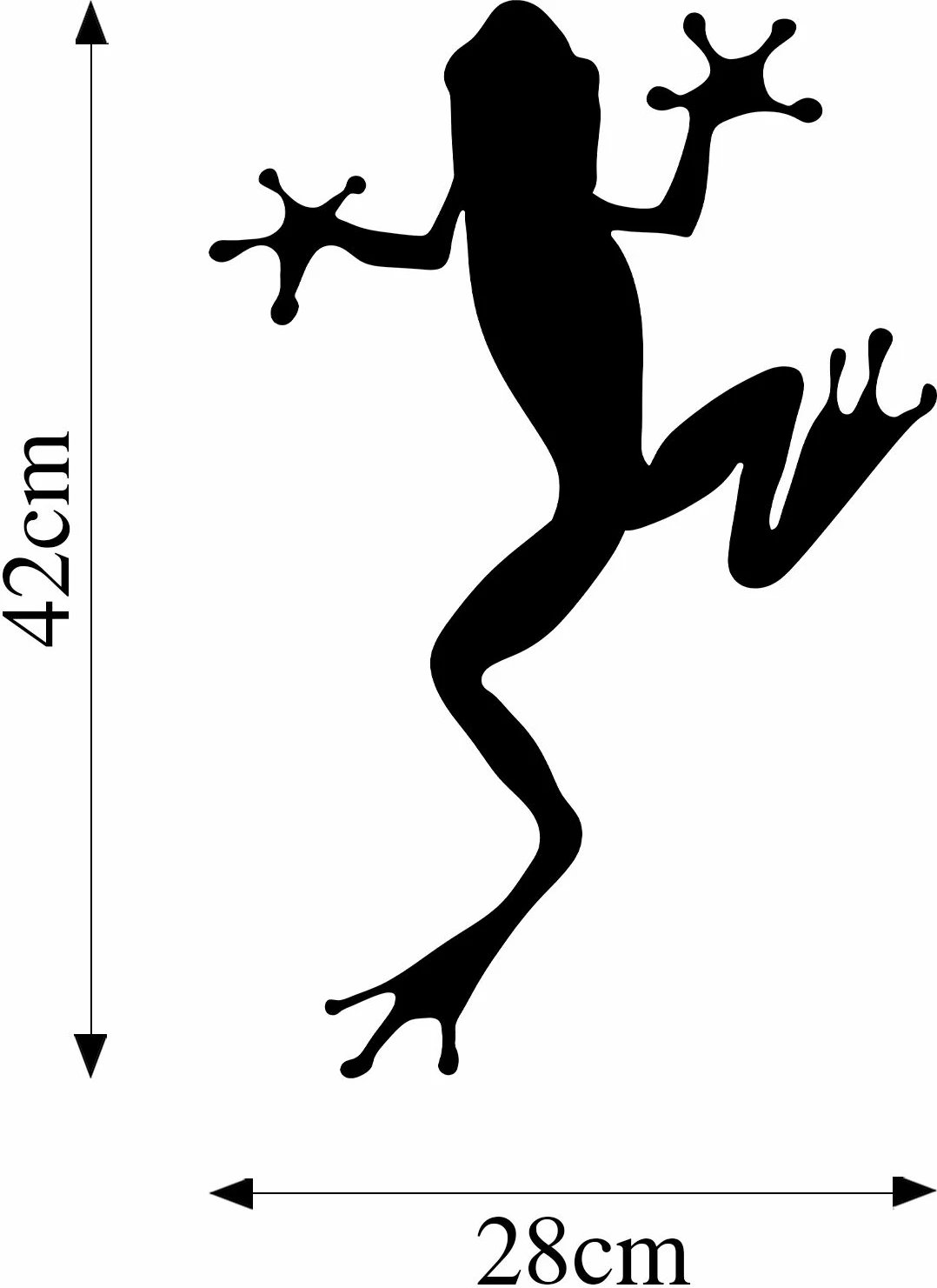 Aksesor dekorativ metalik për mur, bretkosë, Wallity, 28x42cm