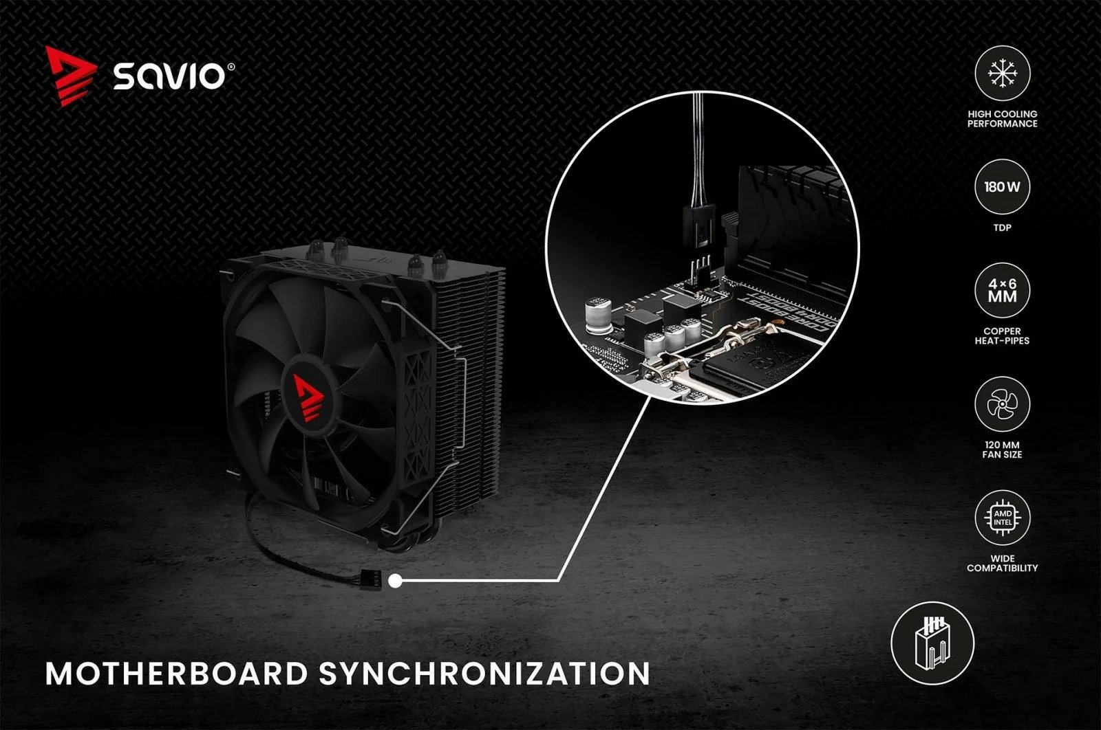 Ftohës procesori Savio Vortex X2 Black, 120 mm, 4-pin, për Intel/AMD, i zi Ftohës procesori Savio Vortex X2 Black, 120 mm, 4-pin, për Intel/AMD, i zi