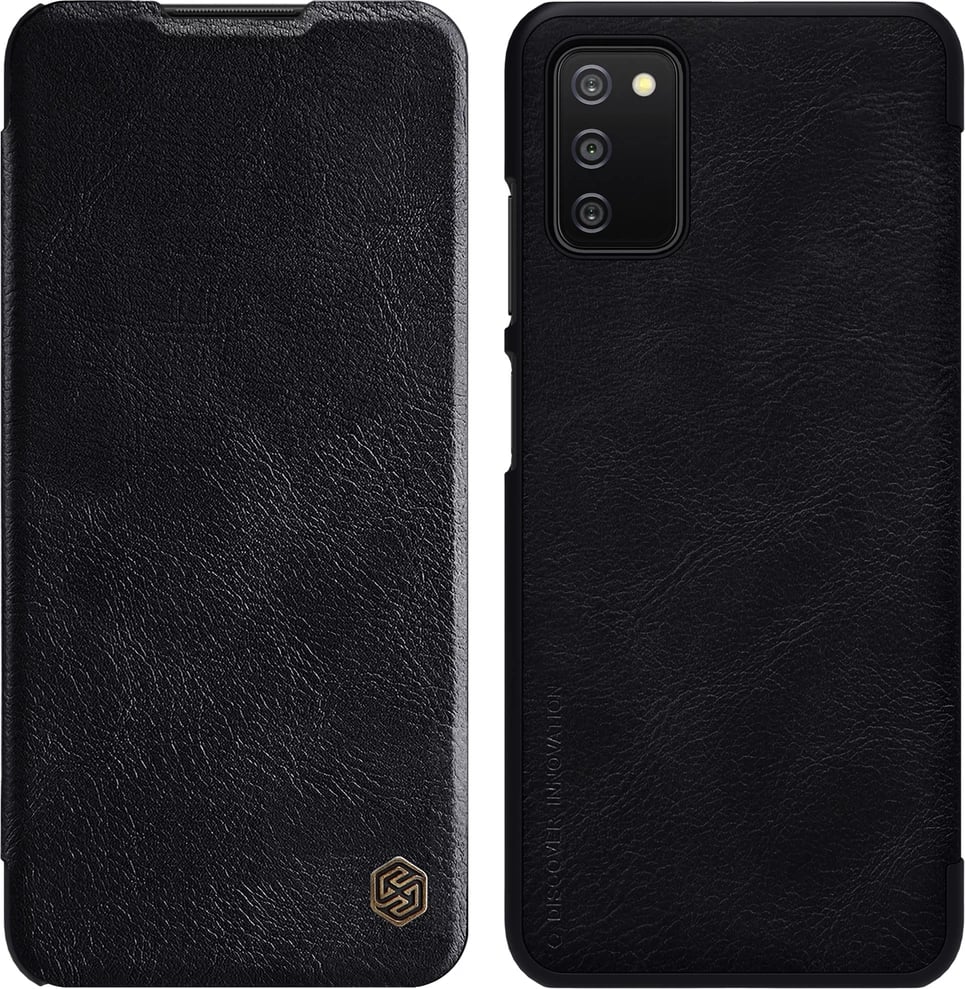 Mbështjellës Nillkin Qin për Samsung Galaxy A03s, lëkurë ekologjike, i zi
