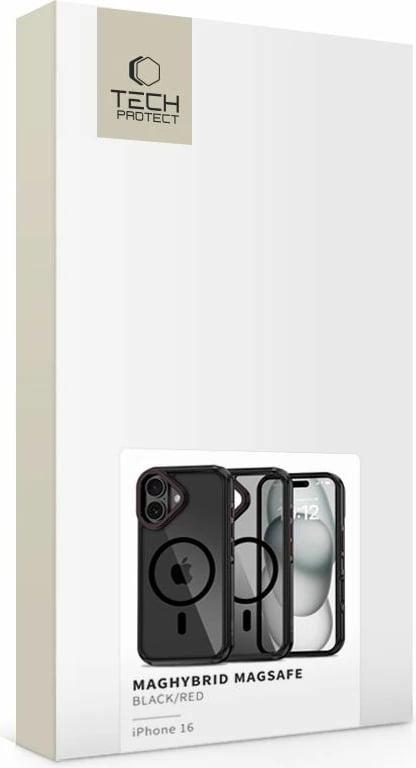 Mbështjellës Tech-Protect MagHybrid MagSafe për iPhone 16, i zi