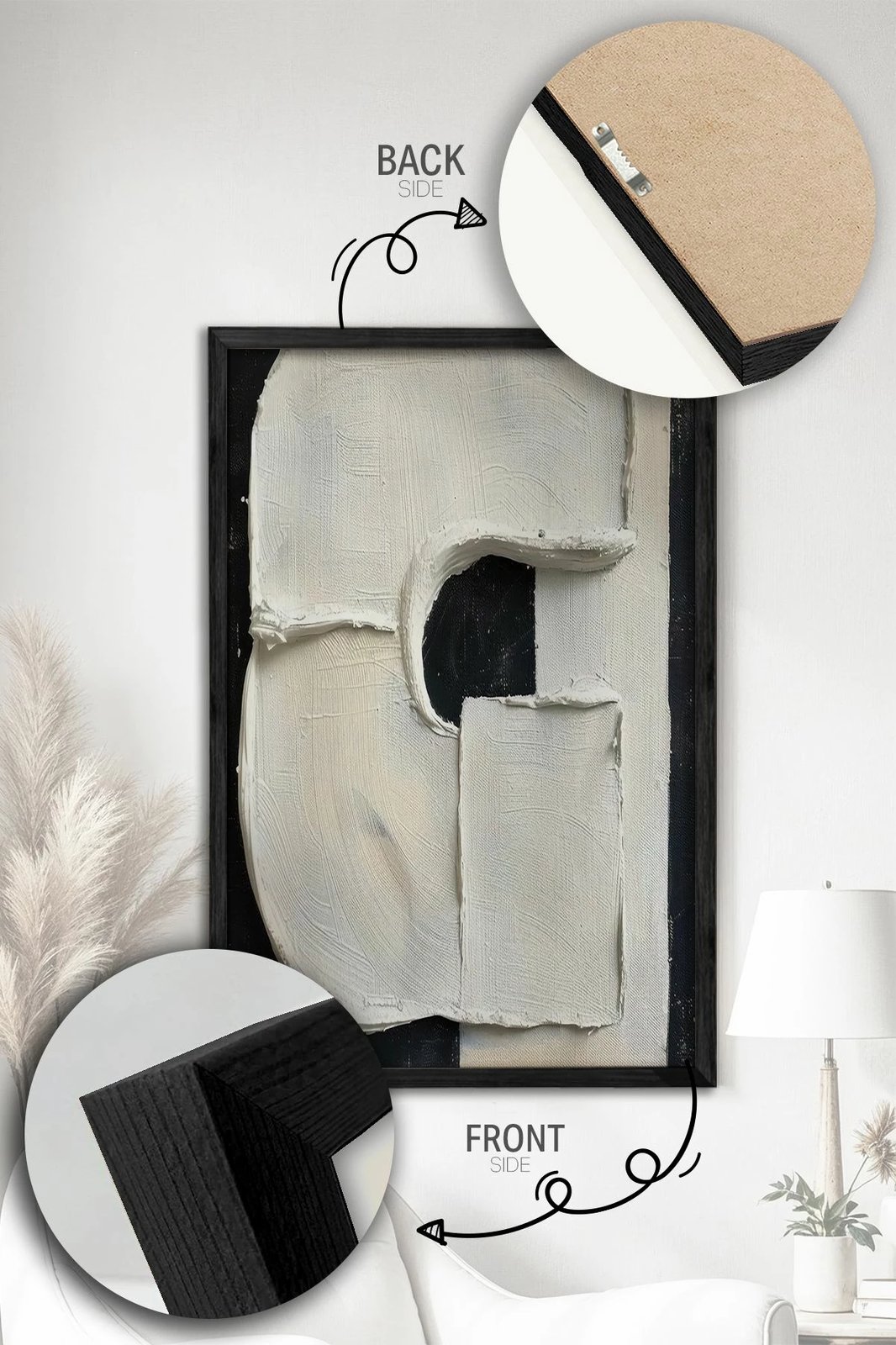 Pikturë dekorative me kornizë (2 copë), Wallity, Ersy2Lımodel12-Sıyah