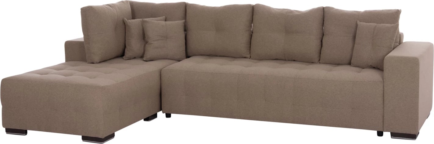 Kënd-sofë me shtrat dhe hapësirë për depo, ngjyrë bezhë, TRENDSTON FH3302.03L, 298x177x95cm