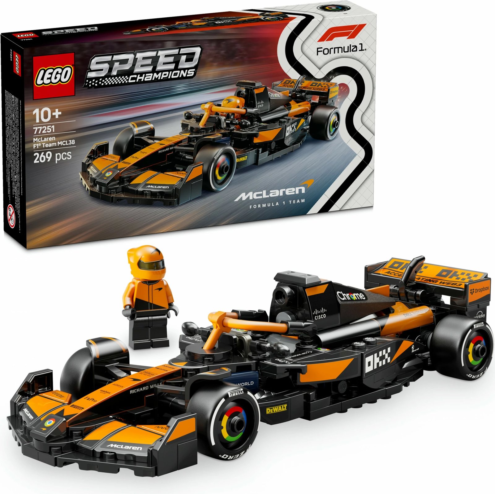 Set ndërtimi LEGO McLaren F1® Team MCL38, 269 pjesë, shumëngjyrësh