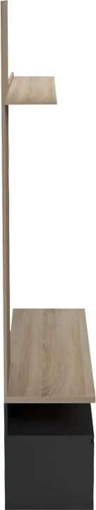 Set salloni Perlento, ngjyrë e zezë dhe sonoma, 140x41x219.5cm