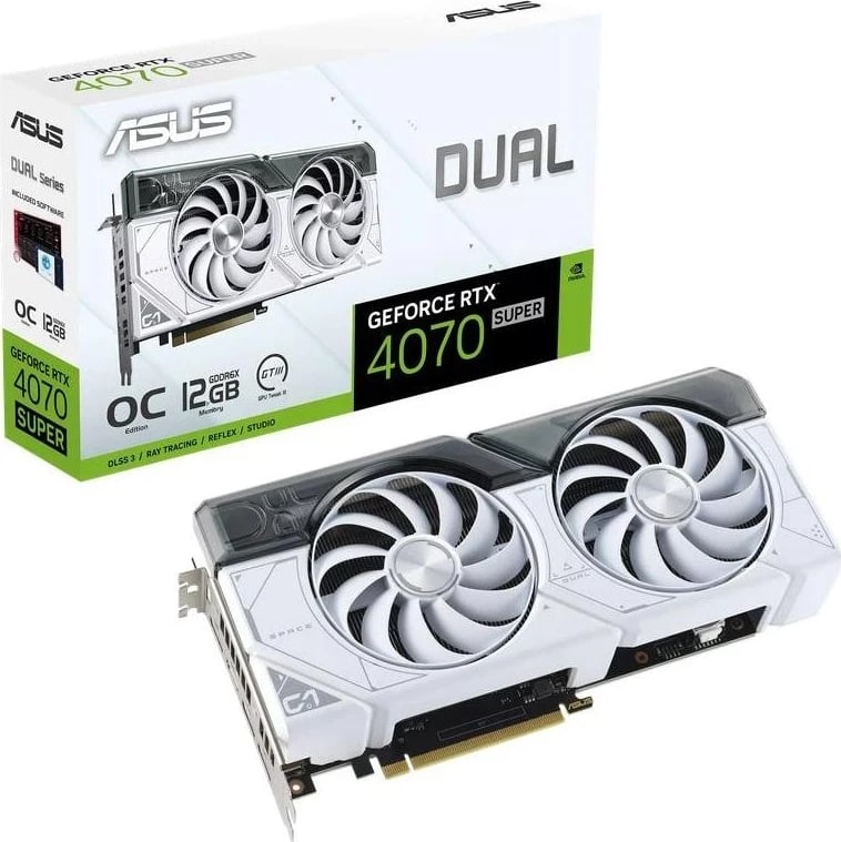 Kartë Grafike ASUS GeForce RTX 4070 SUPER DUAL OC WHITE 12GB DLSS 3